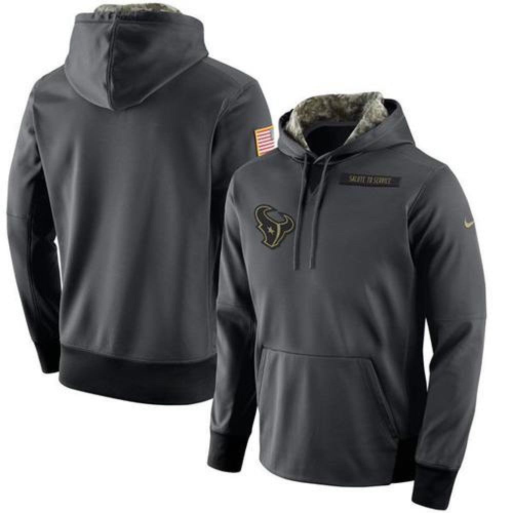 Men's Houston Texans Anthracite Salute to Service Player Performance Hoodie 
