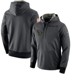 Men's Houston Texans Anthracite Salute to Service Player Performance Hoodie 