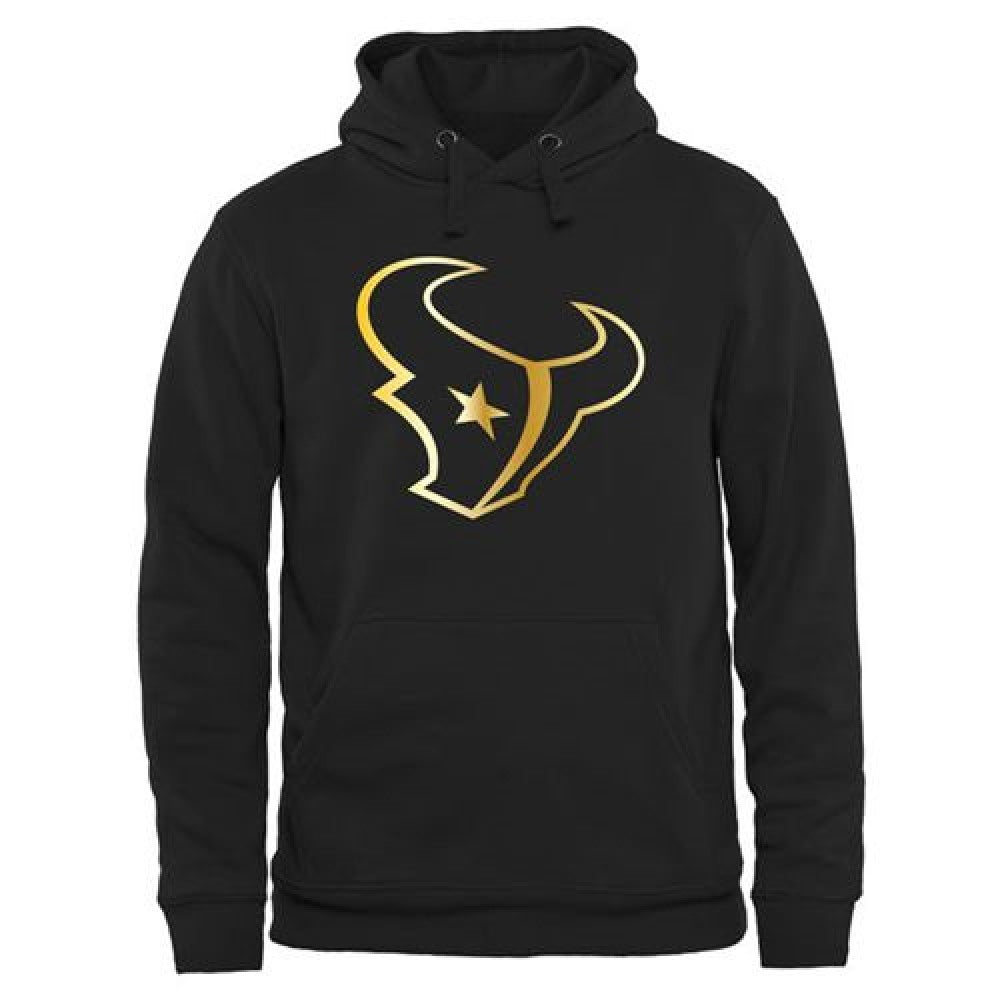 Men's Houston Texans Pro Line Black Gold Collection Pullover Hoodie 