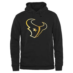 Men's Houston Texans Pro Line Black Gold Collection Pullover Hoodie 