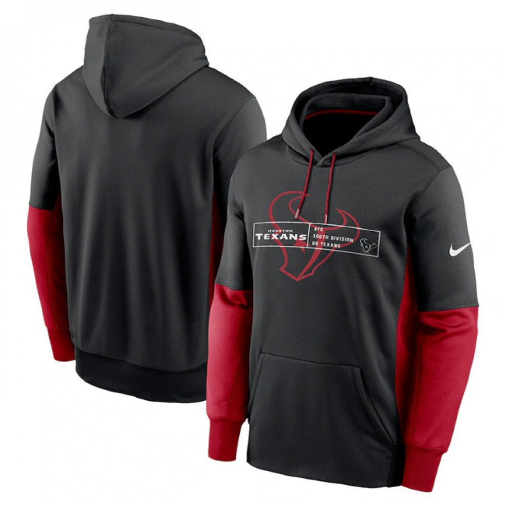 Men's Houston Texans Black Color Block Fleece Performance Pullover Hoodie 