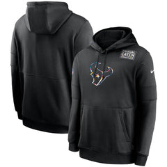 Men's Houston Texans 2020 Black Crucial Catch Sideline Performance Pullover Hoodie 