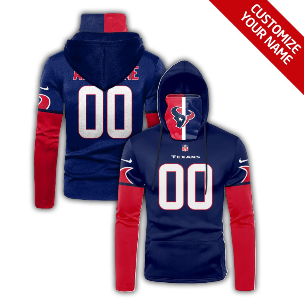 Men's Houston Texans 2020 Blue Customize Hoodie Mask 