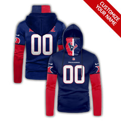 Men's Houston Texans 2020 Blue Customize Hoodie Mask 