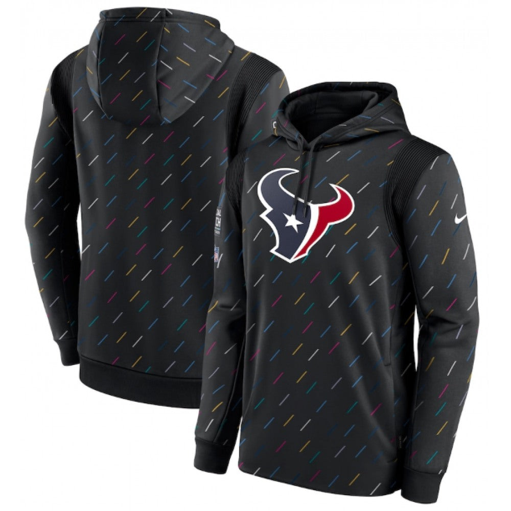 Men's Houston Texans 2021 Charcoal Crucial Catch Therma Pullover Hoodie 