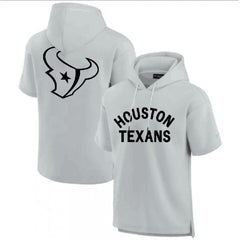 Men's Houston Texans Gray Super Soft Fleece Short Sleeve Hoodie 