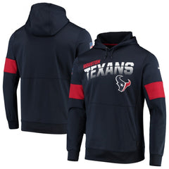 Men's Houston Texans 2019 Navy 100th Season Sideline Team Logo Performance Pullover Hoodie 