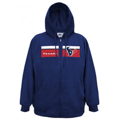 Men's Houston Texans Navy Majestic Big & Tall Touchback Full-Zip NFL Hoodie 