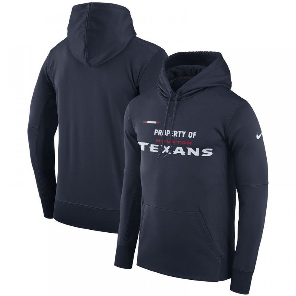 Men's Houston Texans Navy Sideline Property Of Performance Pullover Hoodie 