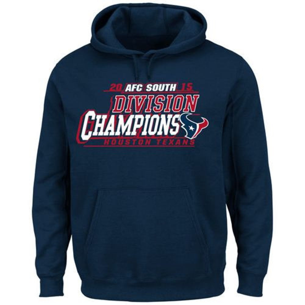 Men's Houston Texans Majestic Navy 2015 AFC South Division Champions Pullover Hoodie 
