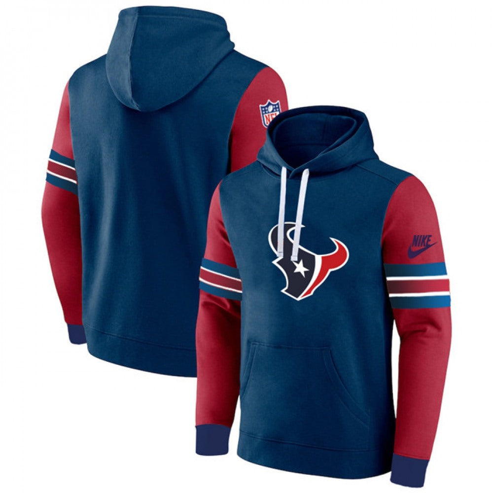 Men's Houston Texans Navy/Red Pullover Hoodie 