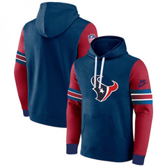 Men's Houston Texans Navy/Red Pullover Hoodie 