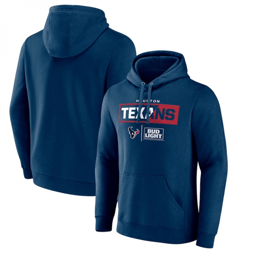Men's Houston Texans Navy x Bud Light Pullover Hoodie 
