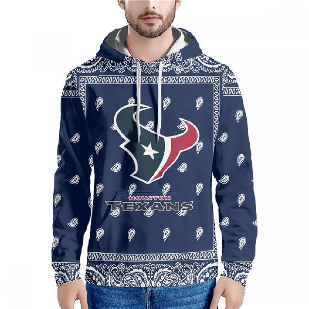 Men's Houston Texans Navy Pullover Hoodie 