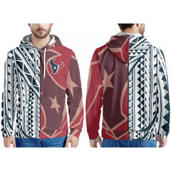 Men's Houston Texans Red/Black/White Pullover Hoodie 