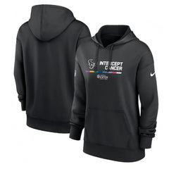Women's Houston Texans 2022 Black NFL Crucial Catch Therma Performance Pullover Hoodie(Run Small) 