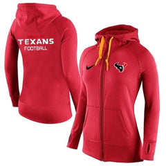 Women's Houston Texans Full-Zip Performance Hoodie Red 