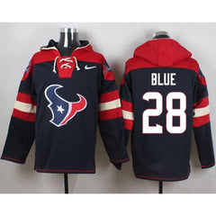 Texans #28 Alfred Blue Navy Blue Player Pullover NFL Hoodie 