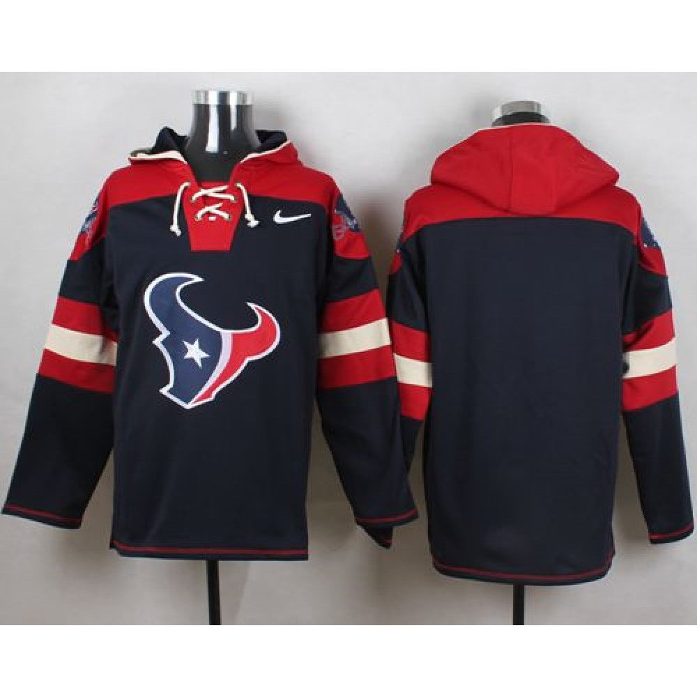 Texans Blank Navy Blue Player Pullover NFL Hoodie 