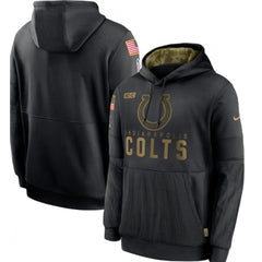 Men's Indianapolis Colts 2020 Black Salute to Service Sideline Performance Pullover Hoodie 
