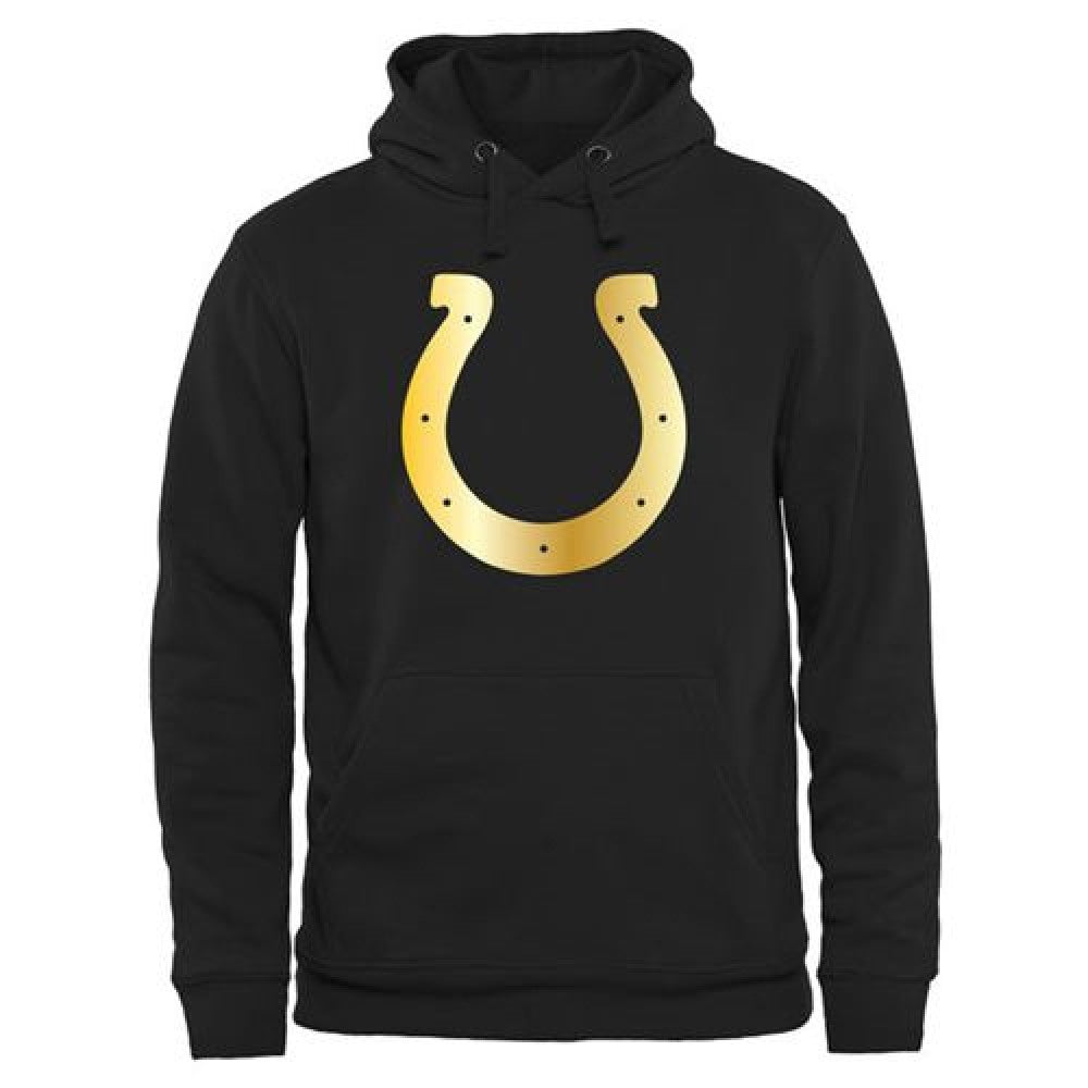 Men's Indianapolis Colts Pro Line Black Gold Collection Pullover Hoodie 