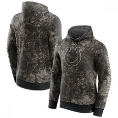 Men's Indianapolis Colts Black/Gray Blackout Tonal Pullover Hoodie 