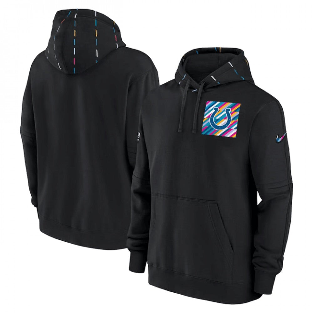 Men's Indianapolis Colts Black 2023 Crucial Catch Club Pullover Hoodie 