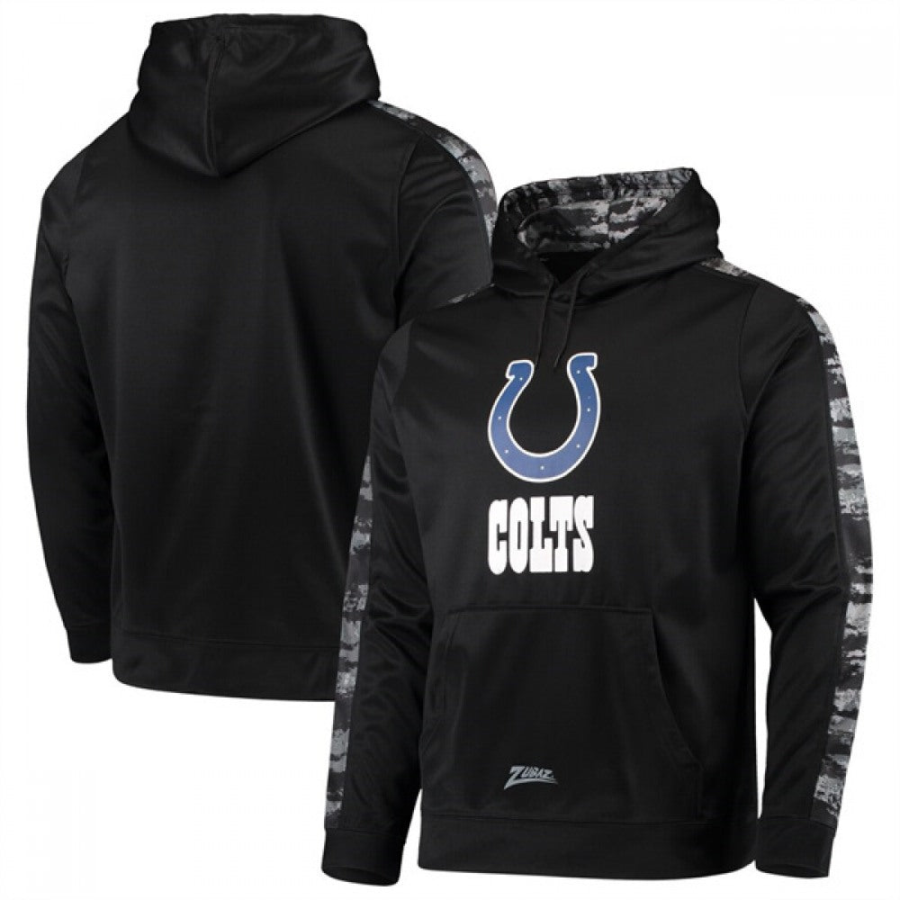 Men's Indianapolis Colts Zubaz Black Tonal Oxide Pullover Hoodie 