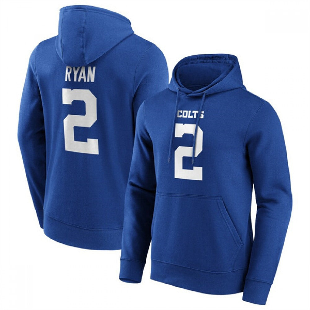 Men's Indianapolis Colts #2 Matt Ryan Blue Hoodie 