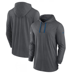 Men's Indianapolis Colts Charcoal Sideline Pop Performance Pullover Long Sleeve Hoodie T-Shirt 