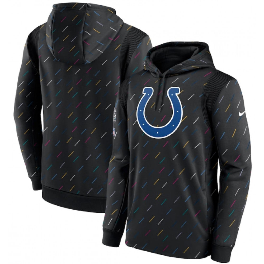 Men's Indianapolis Colts 2021 Charcoal Crucial Catch Therma Pullover Hoodie 