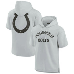 Men's Indianapolis Colts Gray Super Soft Fleece Short Sleeve Hoodie 