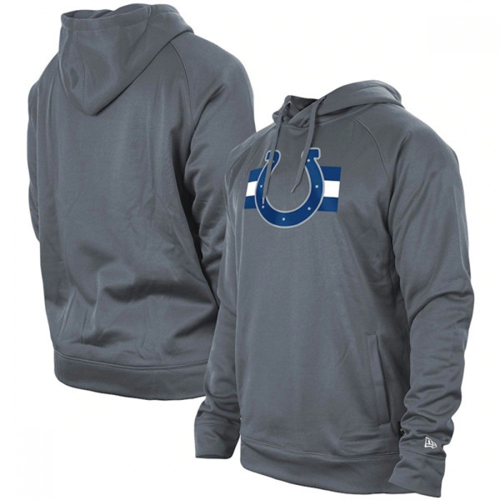 Men's Indianapolis Colts Gray New Era Training Camp Raglan Pullover Hoodie 