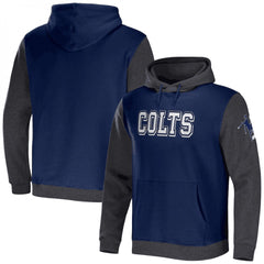 Men's Indianapolis Colts x Darius Rucker Collection Navy/Heather Charcoal Colorblock Pullover Hoodie 