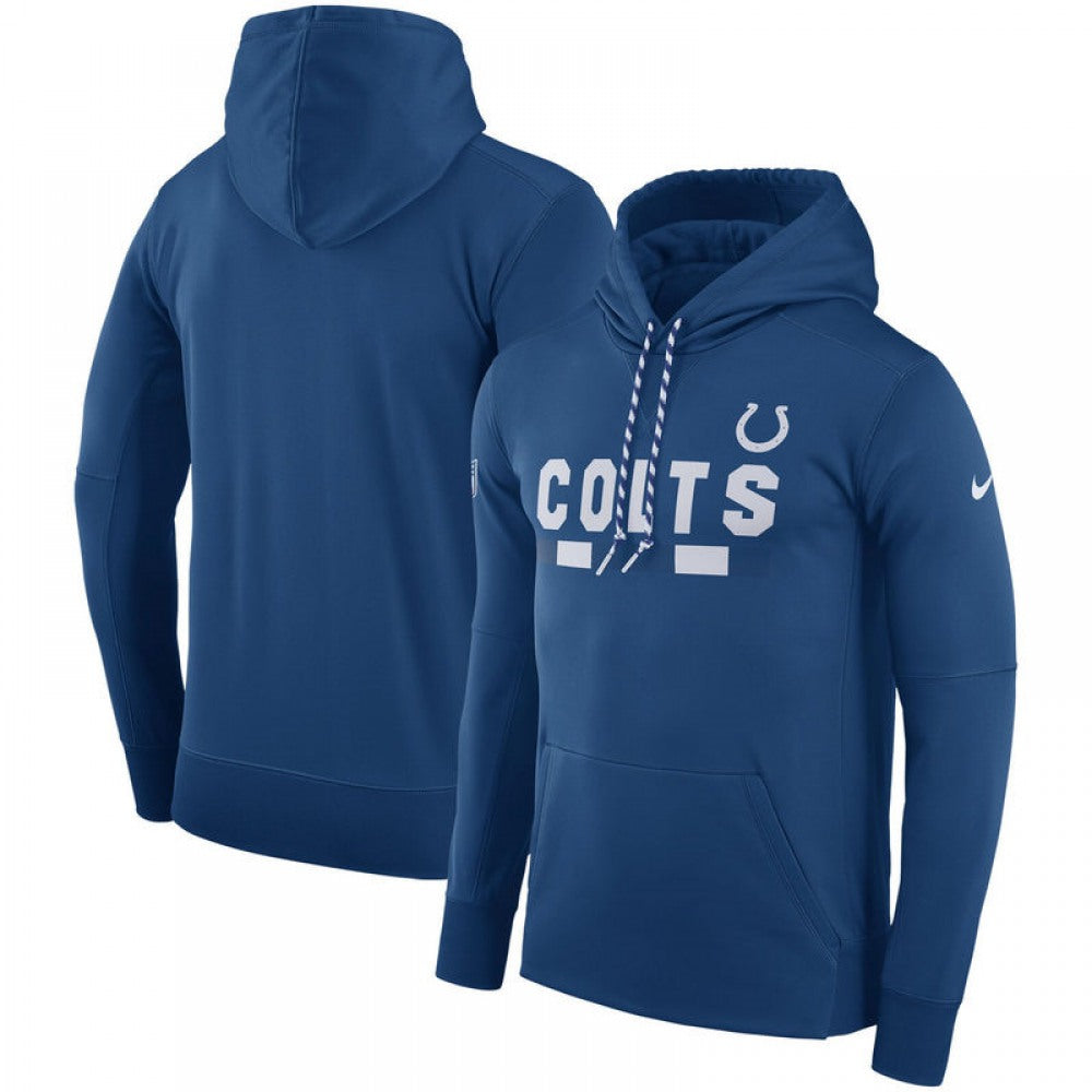 Men's Indianapolis Colts Royal Sideline Team Name Performance Pullover Hoodie 