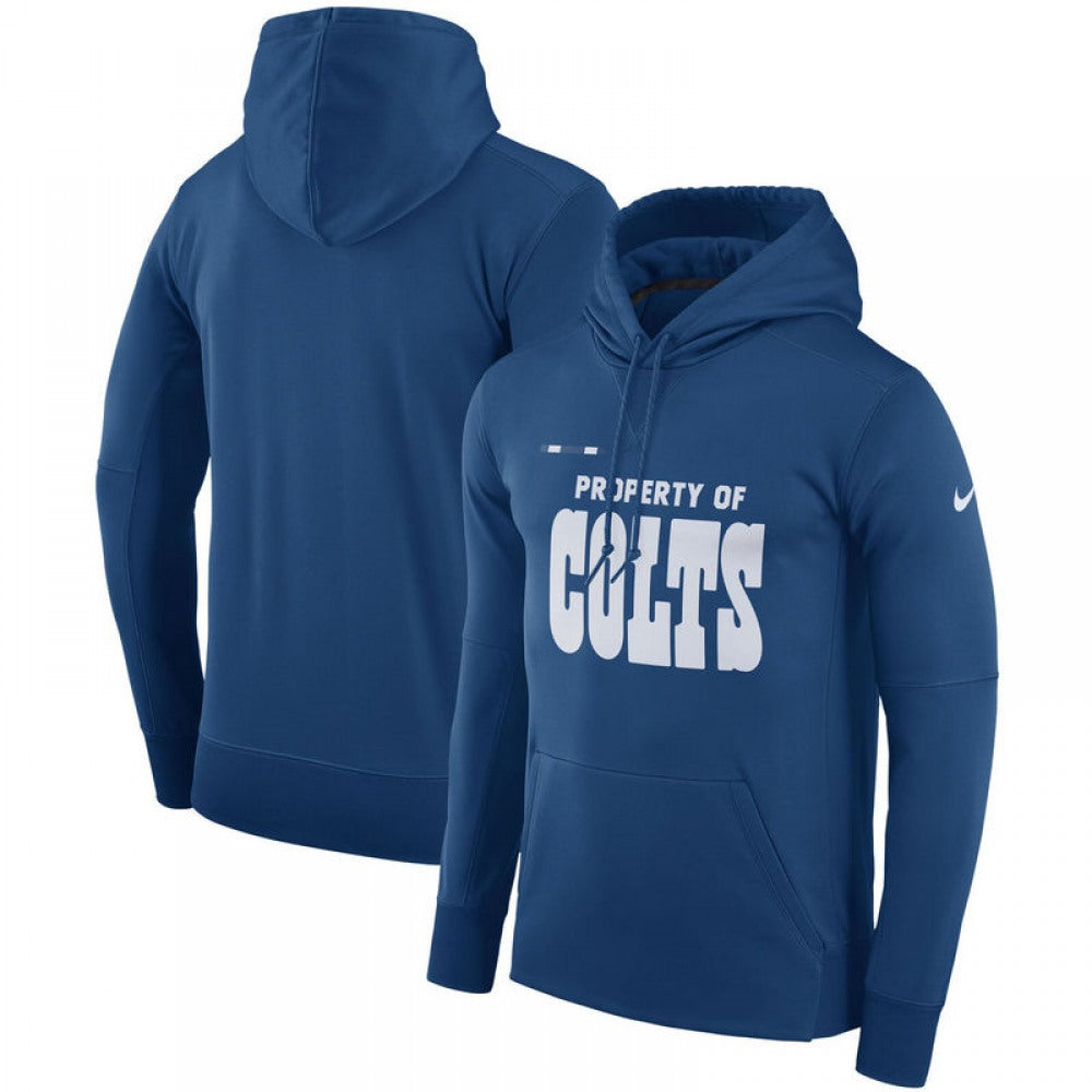 Men's Indianapolis Colts Royal Sideline Property Of Performance Pullover Hoodie 
