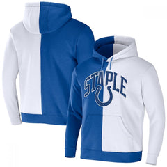 Men's Indianapolis Colts Royal/White Split Logo Pullover Hoodie 