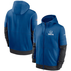 Men's Indianapolis Colts Royal Sideline Impact Lockup Performance Full-Zip Hoodie 