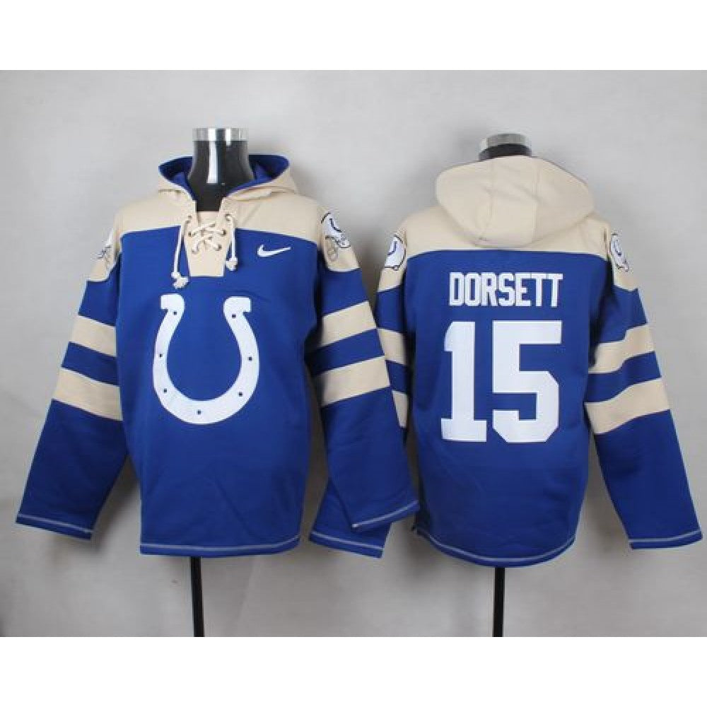 Colts #15 Phillip Dorsett Royal Blue Player Pullover NFL Hoodie 