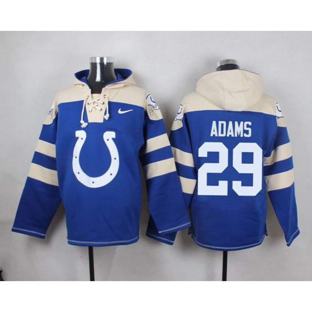Colts #29 Mike Adams Royal Blue Player Pullover NFL Hoodie 