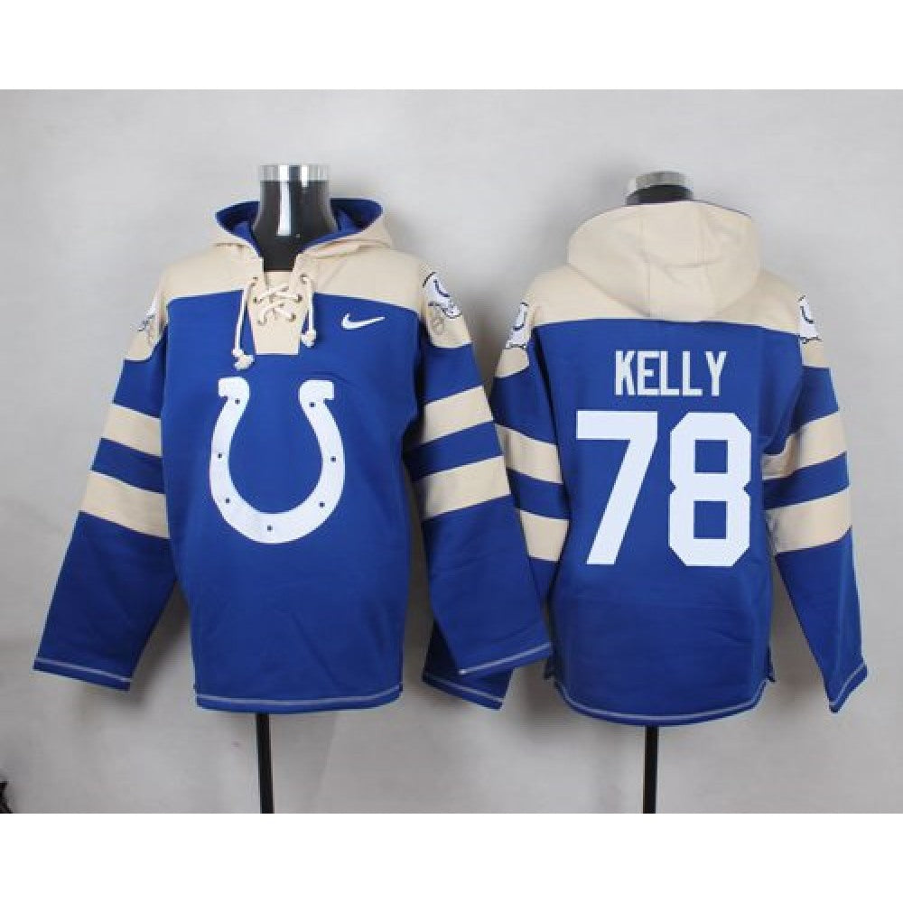 Colts #78 Ryan Kelly Royal Blue Player Pullover Hoodie 