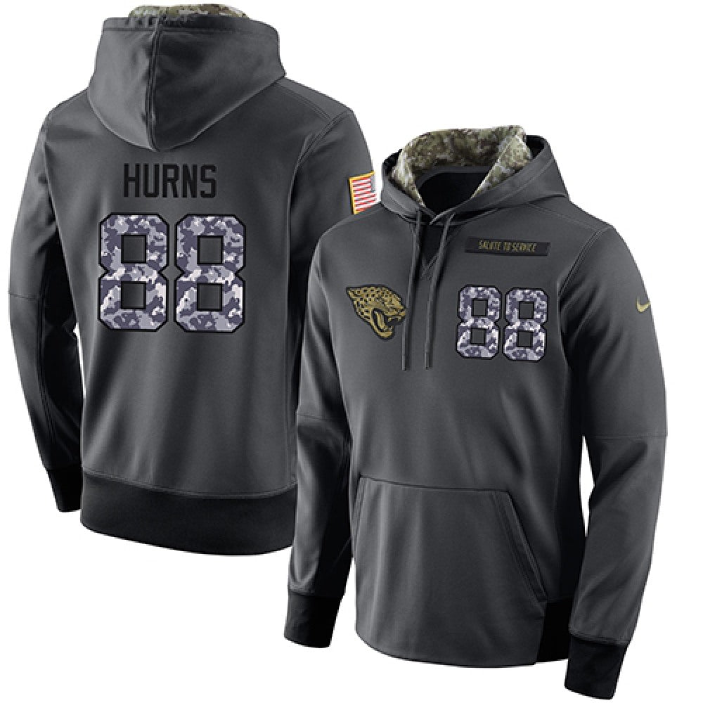 NFL Men's Jacksonville Jaguars #88 Allen Hurns Stitched Black Anthracite Salute to Service Player Performance Hoodie 