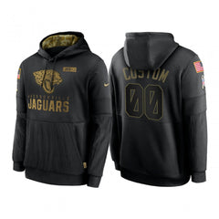 Men's Jacksonville Jaguars ACTIVE PLAYER Custom 2020 Black Salute to Service Sideline Performance Pullover Hoodie 
