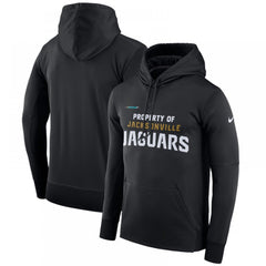 Men's Jacksonville Jaguars Black Sideline Property Of Performance Pullover Hoodie 