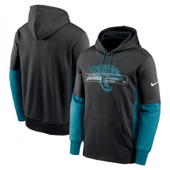 Men's Jacksonville Jaguars Black Color Block Fleece Performance Pullover Hoodie 