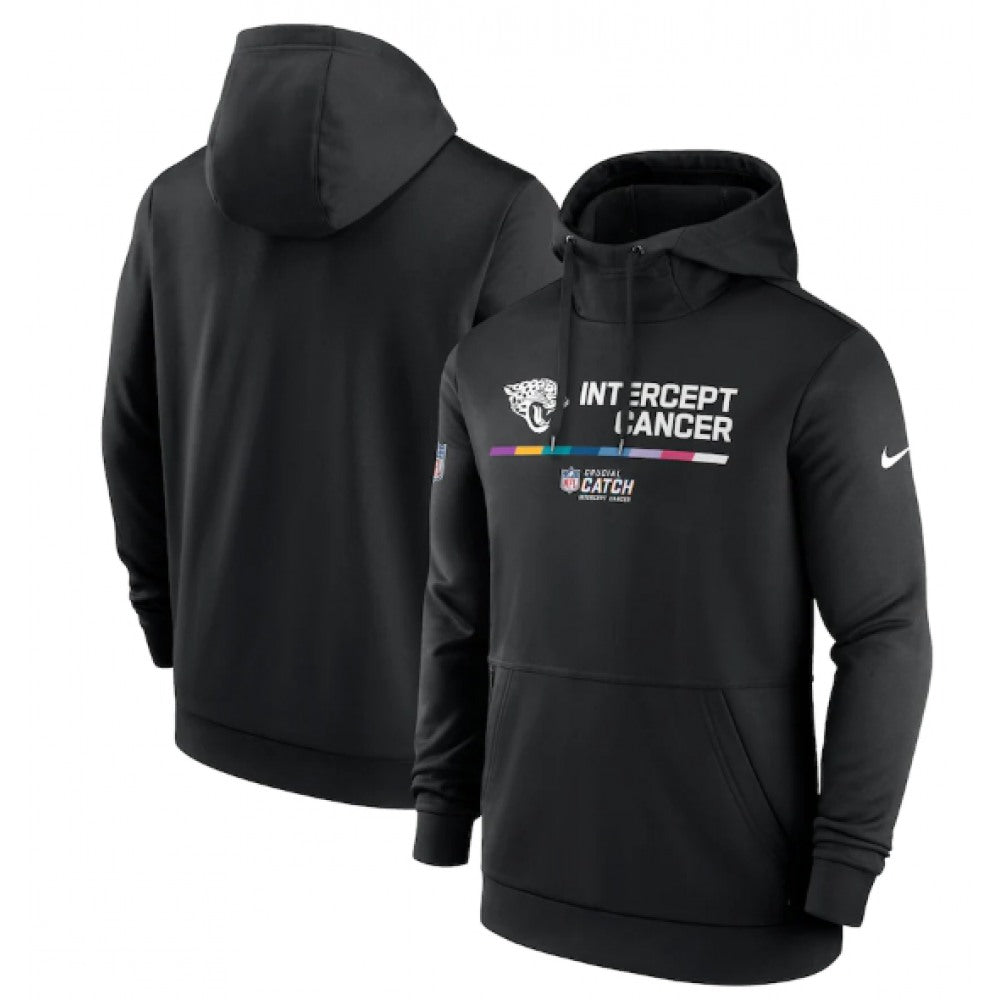 Men's Jacksonville Jaguars 2022 Black Crucial Catch Therma Performance Pullover Hoodie 