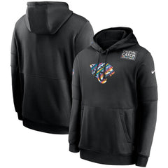 Men's Jacksonville Jaguars 2020 Black Crucial Catch Sideline Performance Pullover Hoodie 
