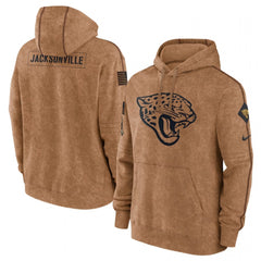 Men's Jacksonville Jaguars 2023 Brown Salute to Service Pullover Hoodie 