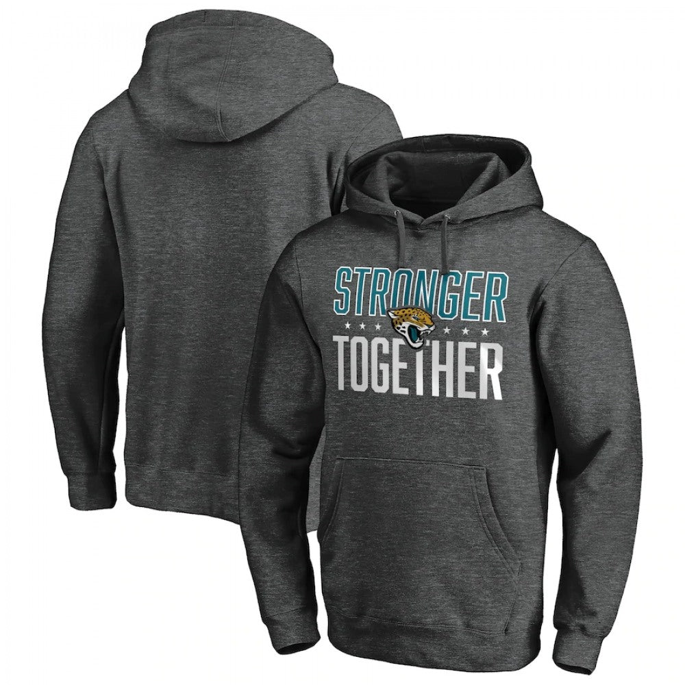 Men's Jacksonville Jaguars Heather Charcoal Stronger Together Pullover Hoodie 