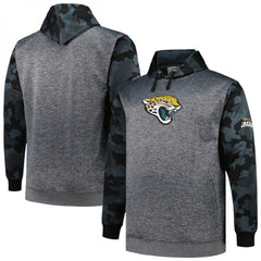 Men's Jacksonville Jaguars Heather Charcoal Big & Tall Camo Pullover Hoodie 